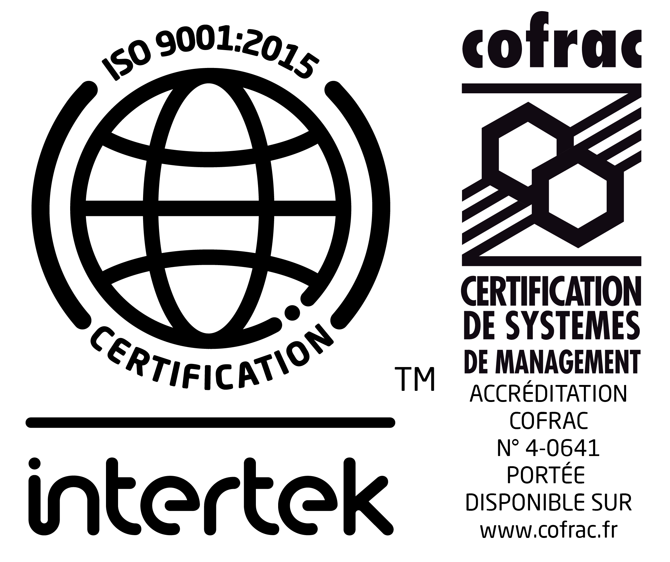 ISO 9001_2015_COFRAC_Black Etude certifiée ISO 9001 Intertek